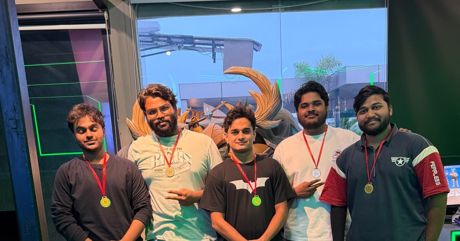 Team NYTRIX — champions of the 1 August 2026 Gamers Guild Valorant LAN — with their medals