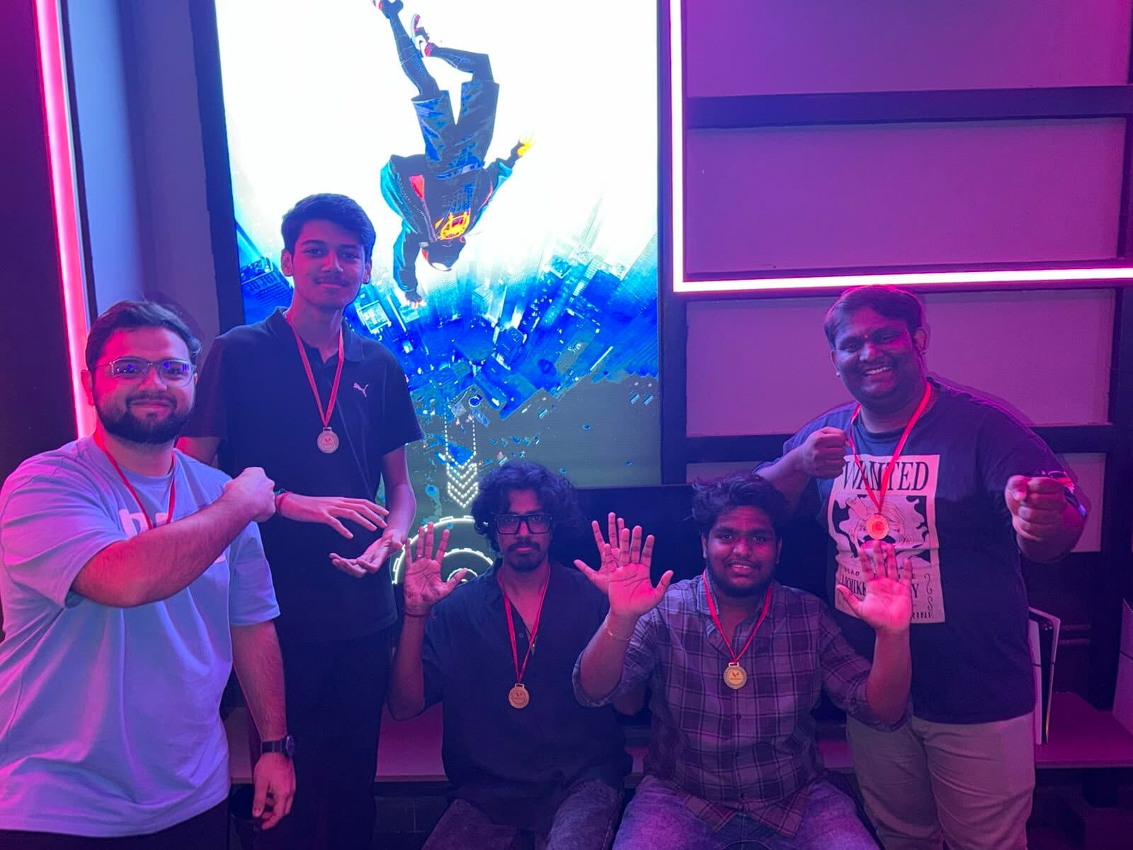 Team MONKEY D LUFFY — champions of the 15 August 2026 Gamers Guild Valorant LAN — wearing their medals